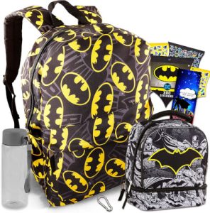 batman school supplies for kids backpack and lunchbox set